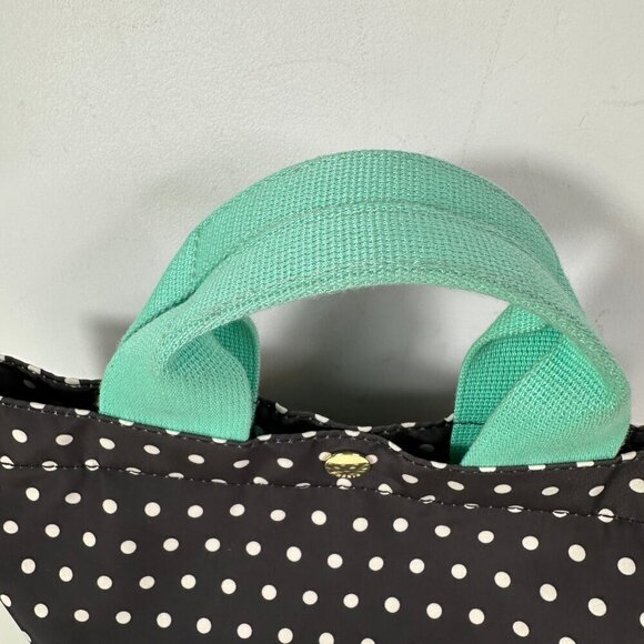 FOSSIL Nylon Black Bone Polka Dots Small Tote Shaper Bag - Picture 5 of 12